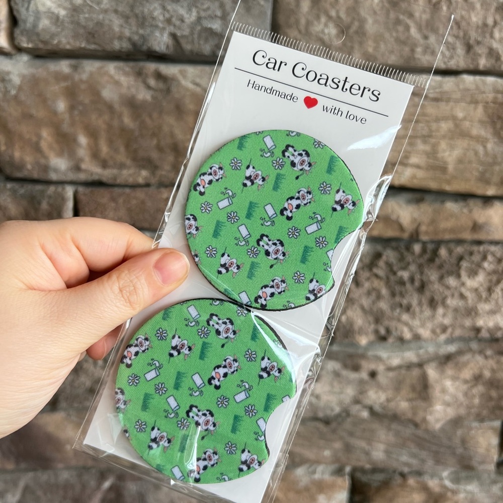 Cute Animal Print Car Coasters set